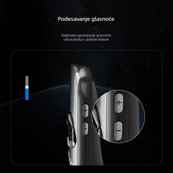 Pisač za preokret stranica s LED LCD zaslonom, dvostrukim laserskim pokazivačem i višenamjenskim dvostrukim sučeljem (raspon lasera 100, valna duljina lasera 200, baterija 500mAh)
