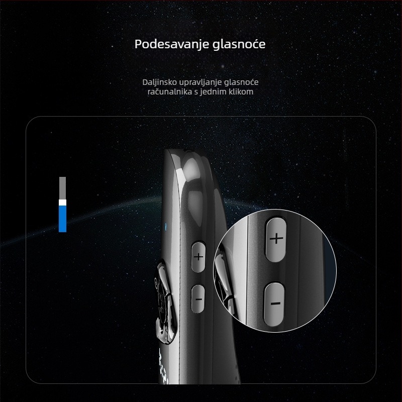 Pisač za preokret stranica s LED LCD zaslonom, dvostrukim laserskim pokazivačem i višenamjenskim dvostrukim sučeljem (raspon lasera 100, valna duljina lasera 200, baterija 500mAh)