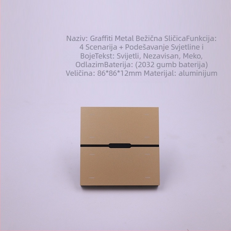 Zigbee bežični daljinski prekidač s osam tipkama za regulaciju rasvjete i scenama