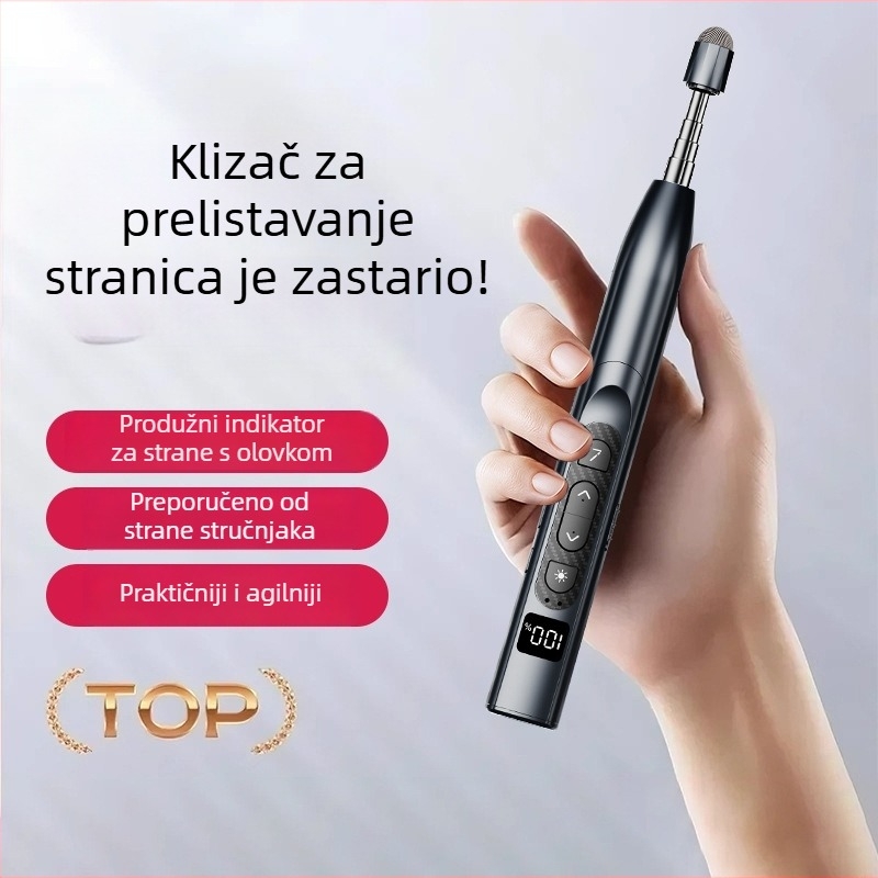 Q302 Infracrvena olovka za prebacivanje stranica, multfunkcionalna laserska olovka s digitalnim zaslonom (domet lasera 200 m; talasna duljina lasera 650 nm)