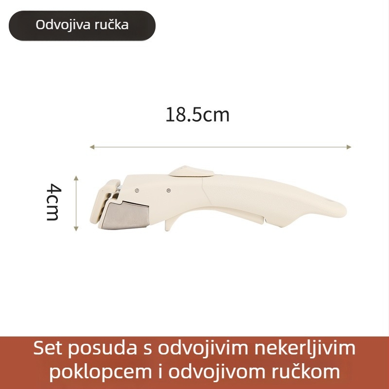 Odvojiva nelepiva ručka za vanjska posuđa i tave, univerzalna, otporna na visoke temperature