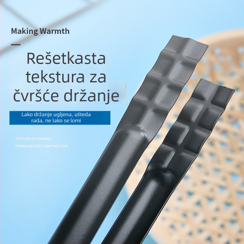 Kuhinjske štipaljke za hranu, višefunkcionalne, 430 nehrđajući čelik, model ZZ-030, 80 g