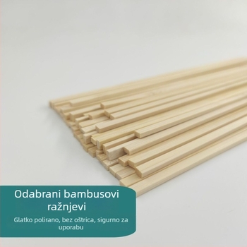 Ploški bambus štapići za roštilj, jednokratni, ručno izrađeni, DIY