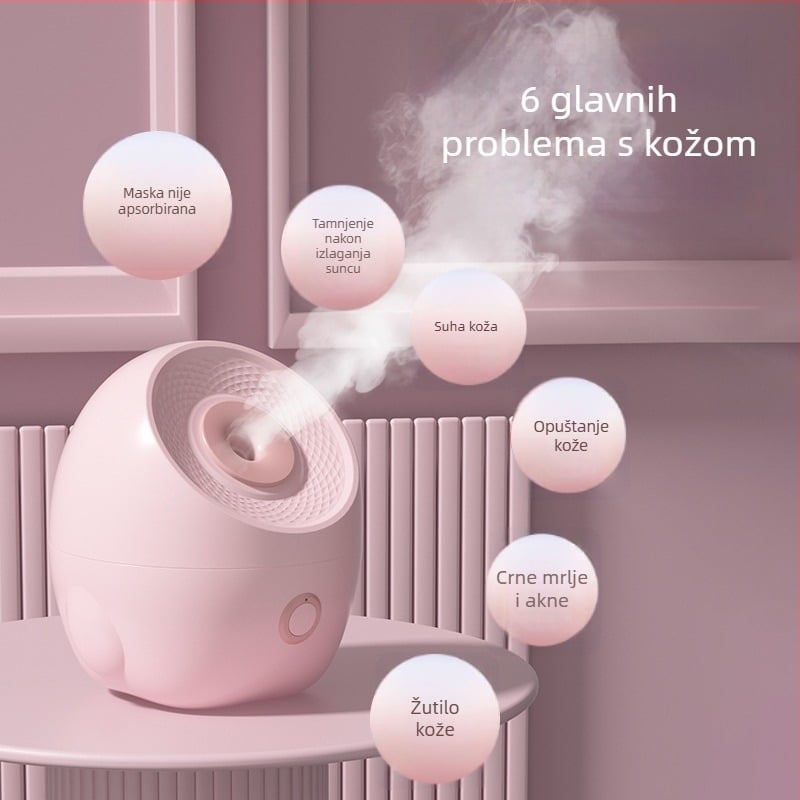 Parni uređaj za lice s toplom maglom, 5 načina, ugrađena baterija 1200-2000mAh, vrijeme magle >180 s