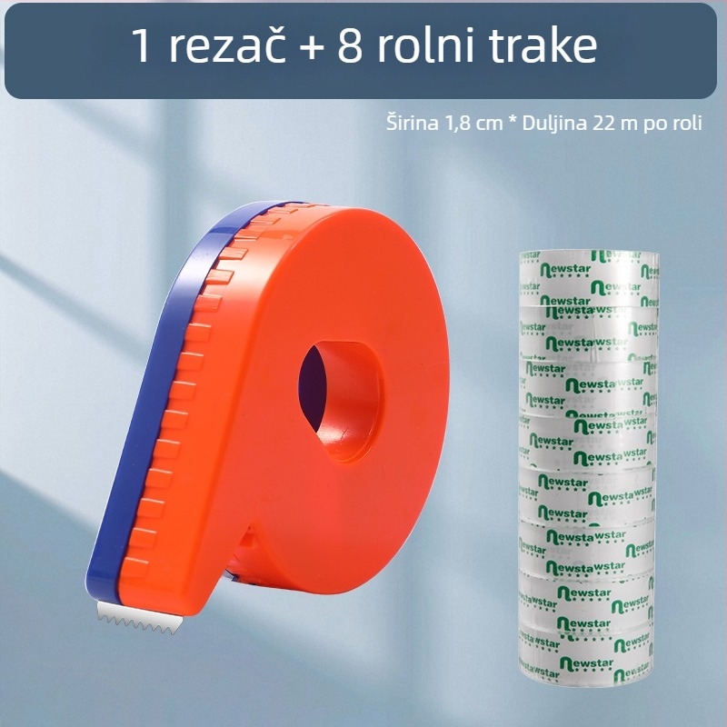 Ručni rezač prozirne trake, model 985, širina trake 1 cm i 1,2 cm, paket od 12 rolni