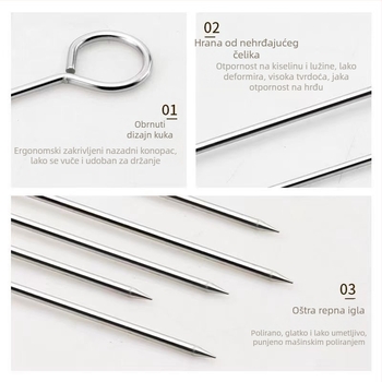 Nehrđajući čelični ražnjići za roštilj: pečenje patke, piletine, mladog praseta i janjetine