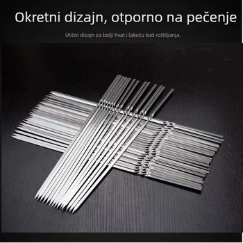 Set roštilj štapića za kućnu upotrebu — okrugli, debeli i ojačani, za višekratnu upotrebu