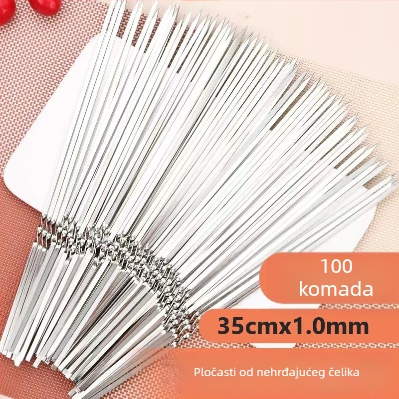 Set roštilj štapića za kućnu upotrebu — okrugli, debeli i ojačani, za višekratnu upotrebu