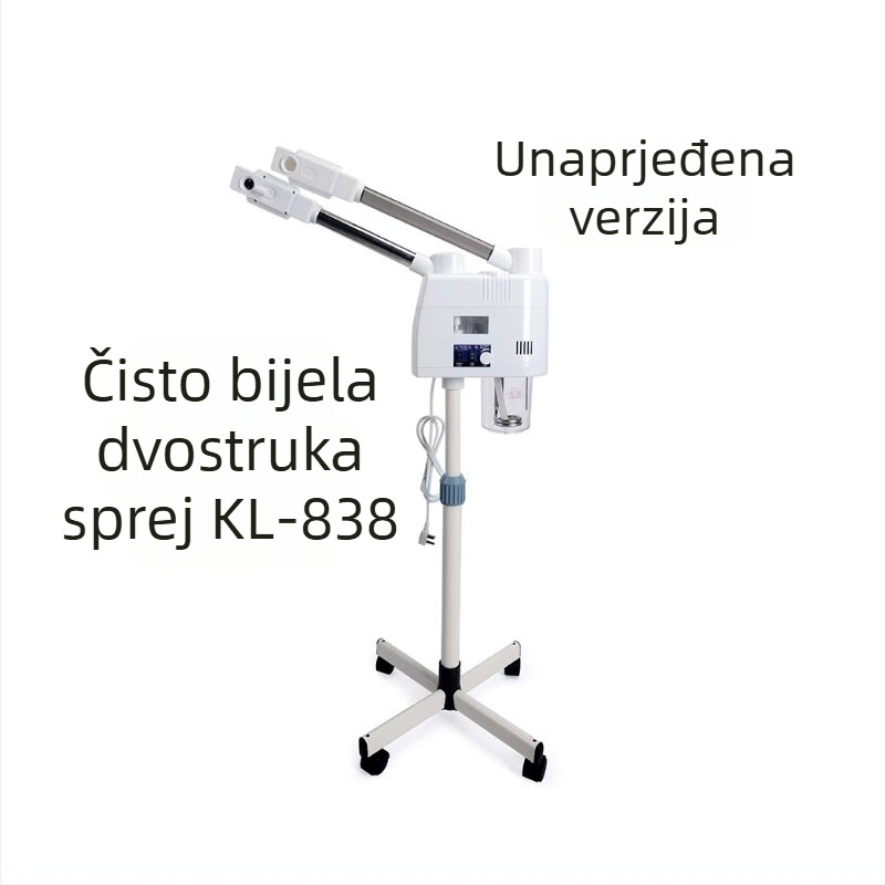 Parni uređaj za lice s dvostrukom cijevi, toplim i hladnim raspršivanjem, ugrađena baterija, 5 brzina, magla do 10 s