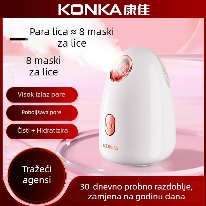 Konka uređaj za lice s vrućom i hladnom parom, 4. stupanj, vrijeme magle 11–30 s, bez baterije