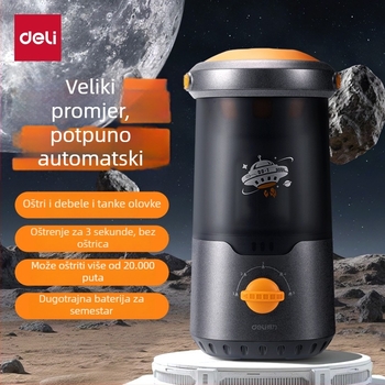 Deli Va7max oštrač za olovke, električni, potpuno automatski, metalni, u obliku rakete, za učenike osnovne škole