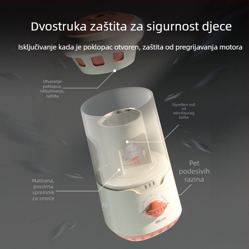 Deli Va7max oštrač za olovke, električni, potpuno automatski, metalni, u obliku rakete, za učenike osnovne škole