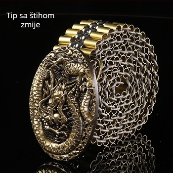 Muški pojas s bakrenom glatkom kopčom, metalna konstrukcija, ručno pleteni bakreni detalji, pank ulični stil