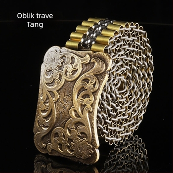 Muški pojas s bakrenom glatkom kopčom, metalna konstrukcija, ručno pleteni bakreni detalji, pank ulični stil