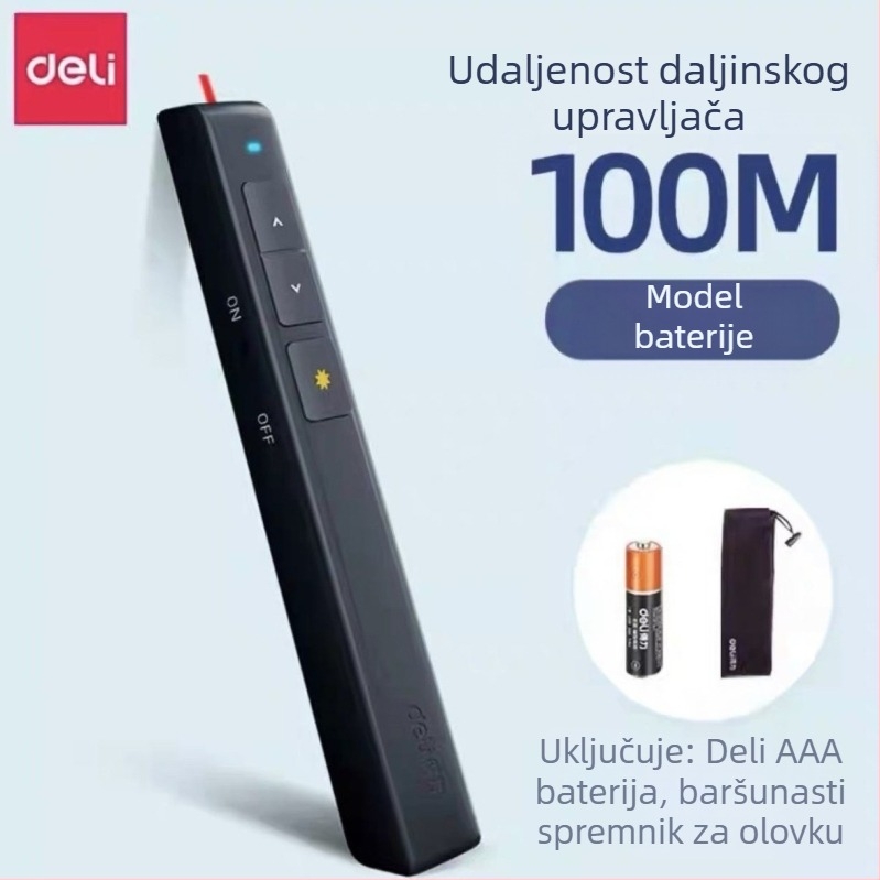 Pero za prebacivanje stranica s laserskim pokazivačem za prezentacije, model 2802/2802P, udaljenost lasera 30, valna duljina lasera 30, baterija 7#