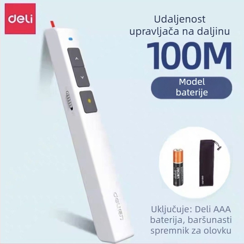 Pero za prebacivanje stranica s laserskim pokazivačem za prezentacije, model 2802/2802P, udaljenost lasera 30, valna duljina lasera 30, baterija 7#