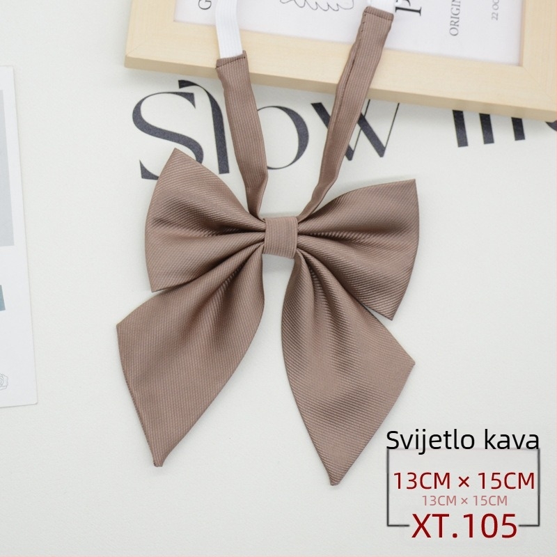 Ženski mašnica za ovratnik s cvijetom, jacquard poliester, monokromatski uzorak, šiljasti oblik, korejski stil