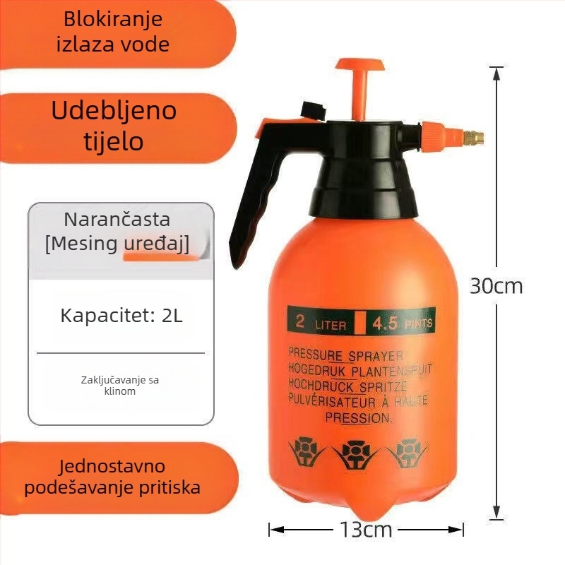 Plastična kantica za zalijevanje/raspršivač, prilagodljiva mlaznica, kapacitet 2 L, mikroprskanje