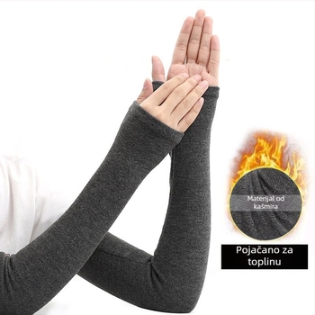 Kašmirske nadlaktne rukavice s zaštitom lakta za muškarce, zadržavaju toplinu, debele