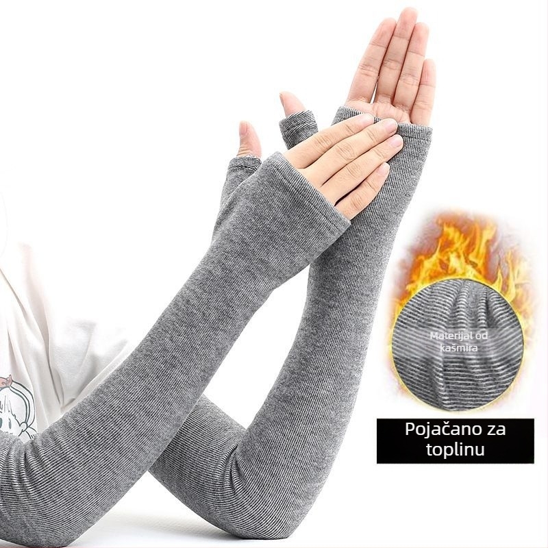 Kašmirske nadlaktne rukavice s zaštitom lakta za muškarce, zadržavaju toplinu, debele