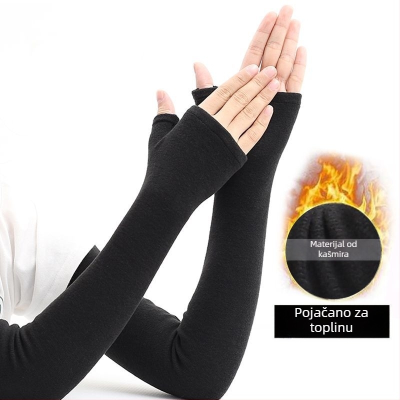 Kašmirske nadlaktne rukavice s zaštitom lakta za muškarce, zadržavaju toplinu, debele