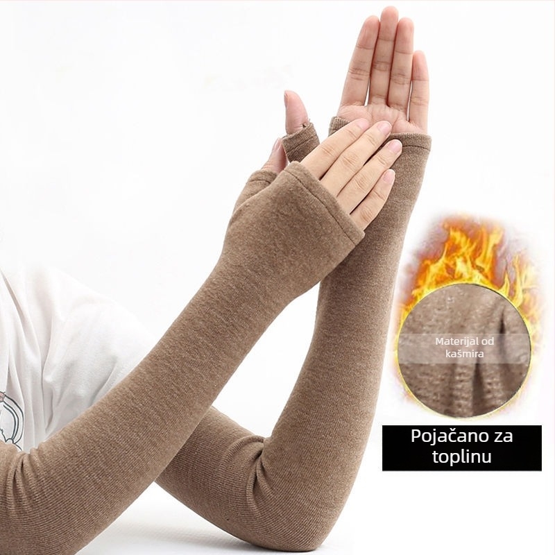 Kašmirske nadlaktne rukavice s zaštitom lakta za muškarce, zadržavaju toplinu, debele
