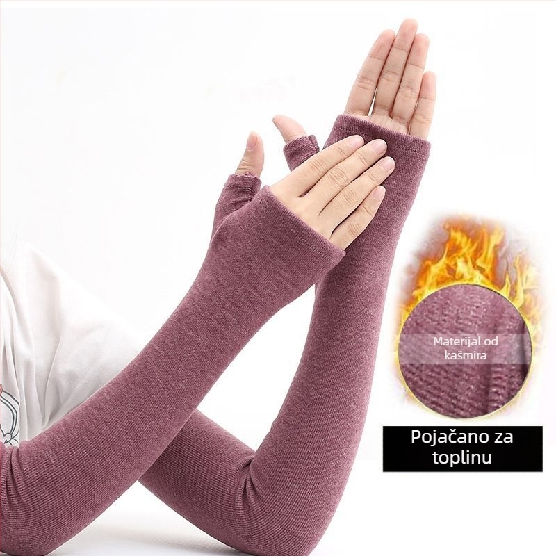Kašmirske nadlaktne rukavice s zaštitom lakta za muškarce, zadržavaju toplinu, debele