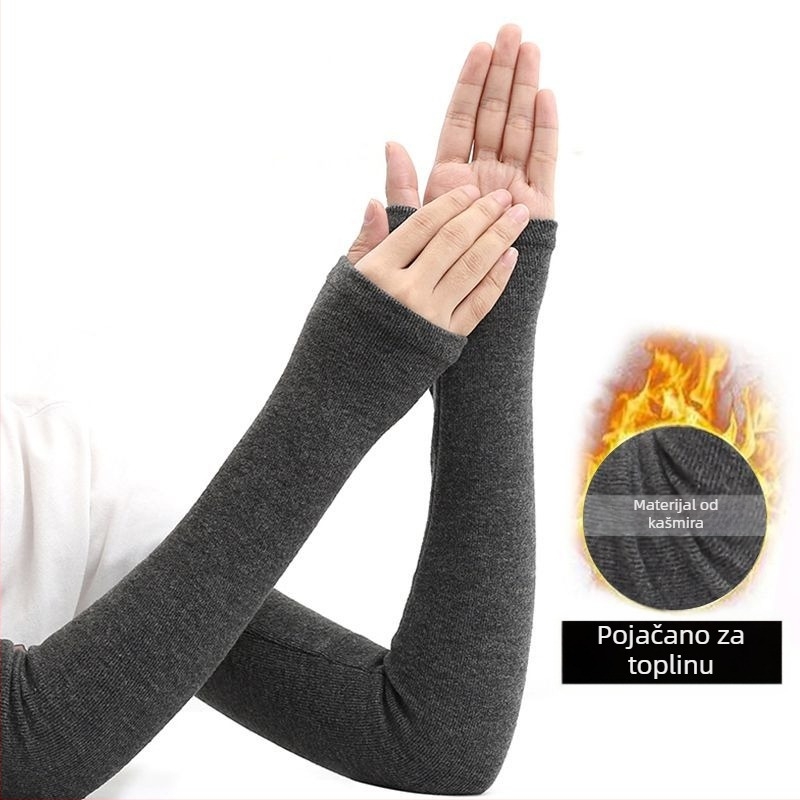 Kašmirske nadlaktne rukavice s zaštitom lakta za muškarce, zadržavaju toplinu, debele