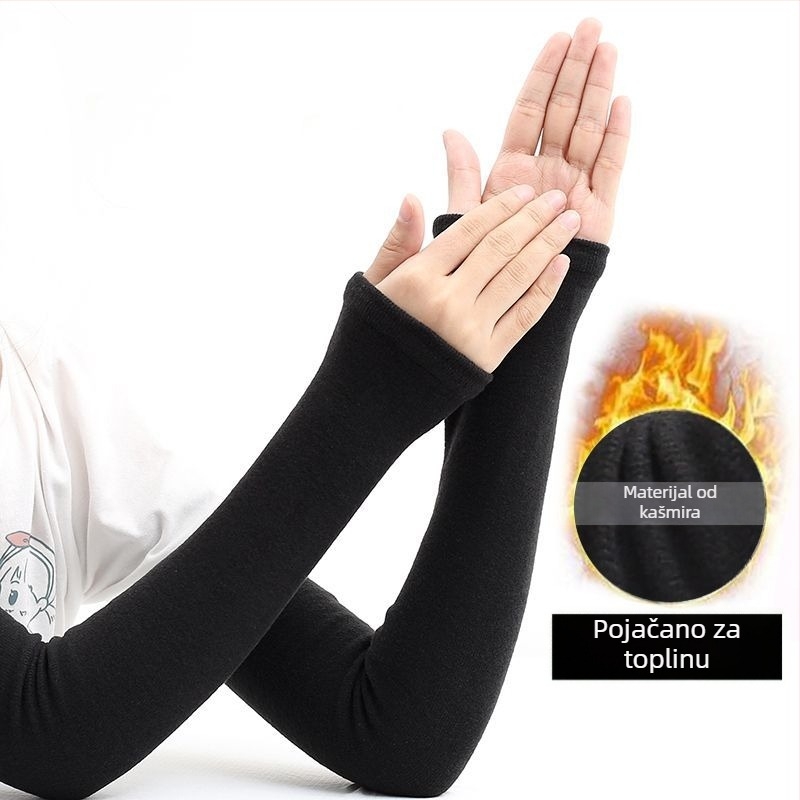 Kašmirske nadlaktne rukavice s zaštitom lakta za muškarce, zadržavaju toplinu, debele