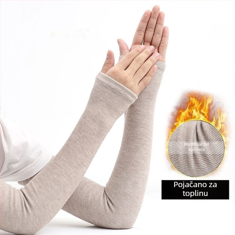 Kašmirske nadlaktne rukavice s zaštitom lakta za muškarce, zadržavaju toplinu, debele