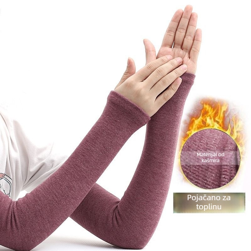 Kašmirske nadlaktne rukavice s zaštitom lakta za muškarce, zadržavaju toplinu, debele