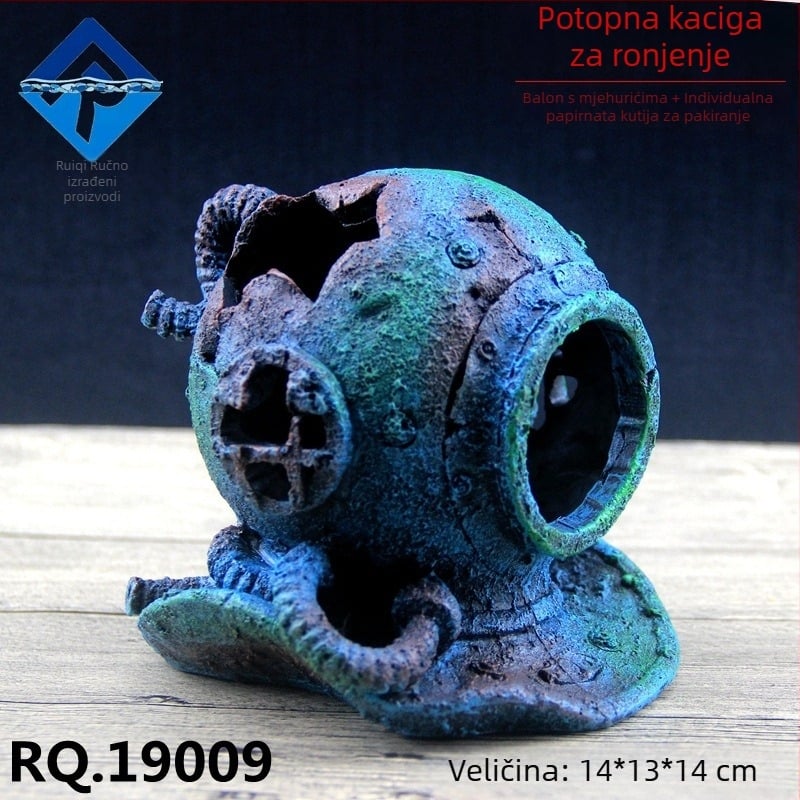 Ruiqi ukras za akvarij: ukras od smole za podvodni krajolik, težina 350 g