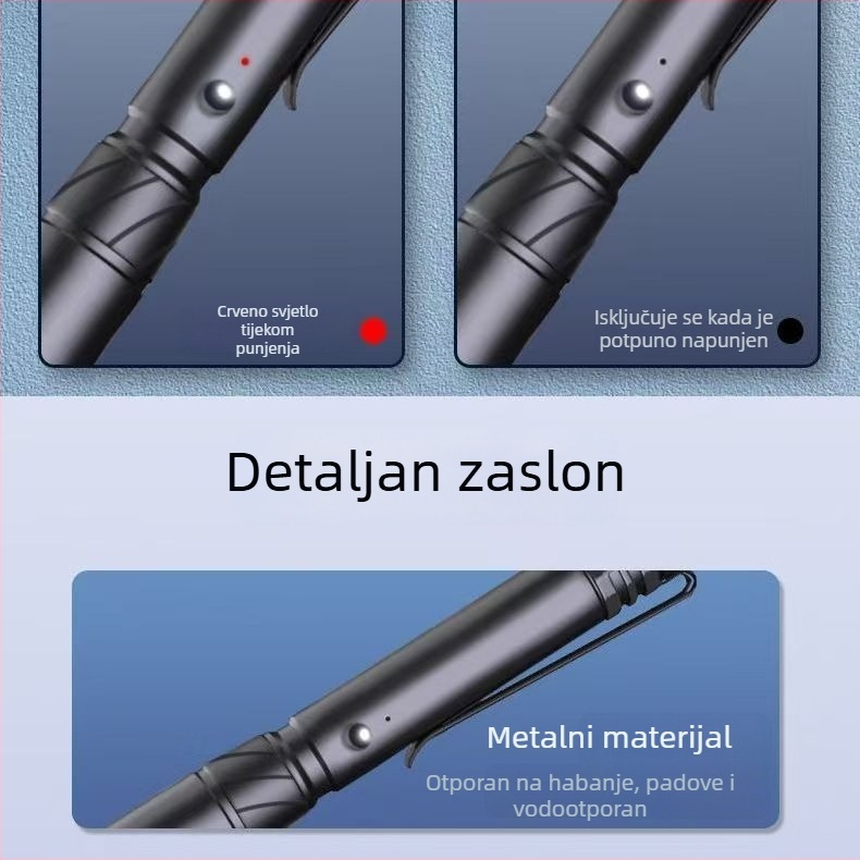 Mini laserska svjetiljka s USB punjenjem, dugi domet i velika snaga; udaljenost lasera 1 km, duljina vala 532 nm, ugrađena litijska baterija