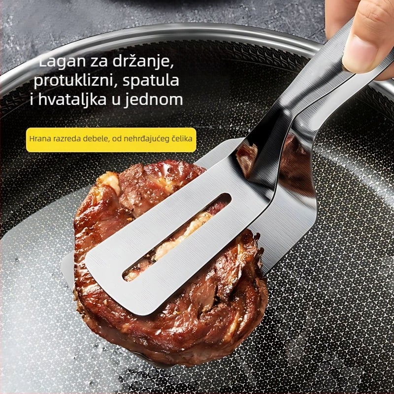 Kuhinjske kliješte od nehrđajućeg čelika 410 – Višestrane kuhinjske kliješte s protukliznim držajem, zaštita od opeklina i otpornost na visoke temperature