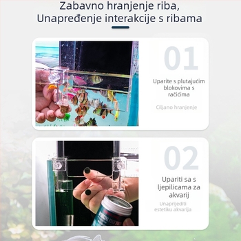 Akrilni viseći akvarij s nosačem — VL