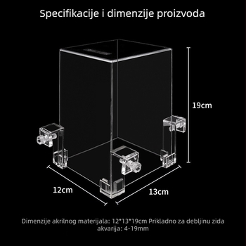 Akrilni viseći akvarij s nosačem — VL