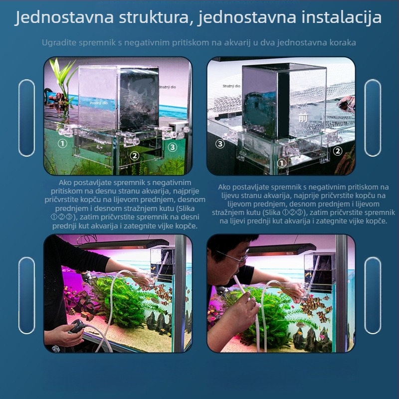 Akrilni viseći akvarij s nosačem — VL