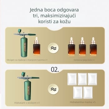 Uređaj za hidratantni sprej za lice s injekcijom kisika, ručni prenosni uređaj za čišćenje pora, ugrađena baterija 300–500 mAh, hladni sprej, drugi stupanj