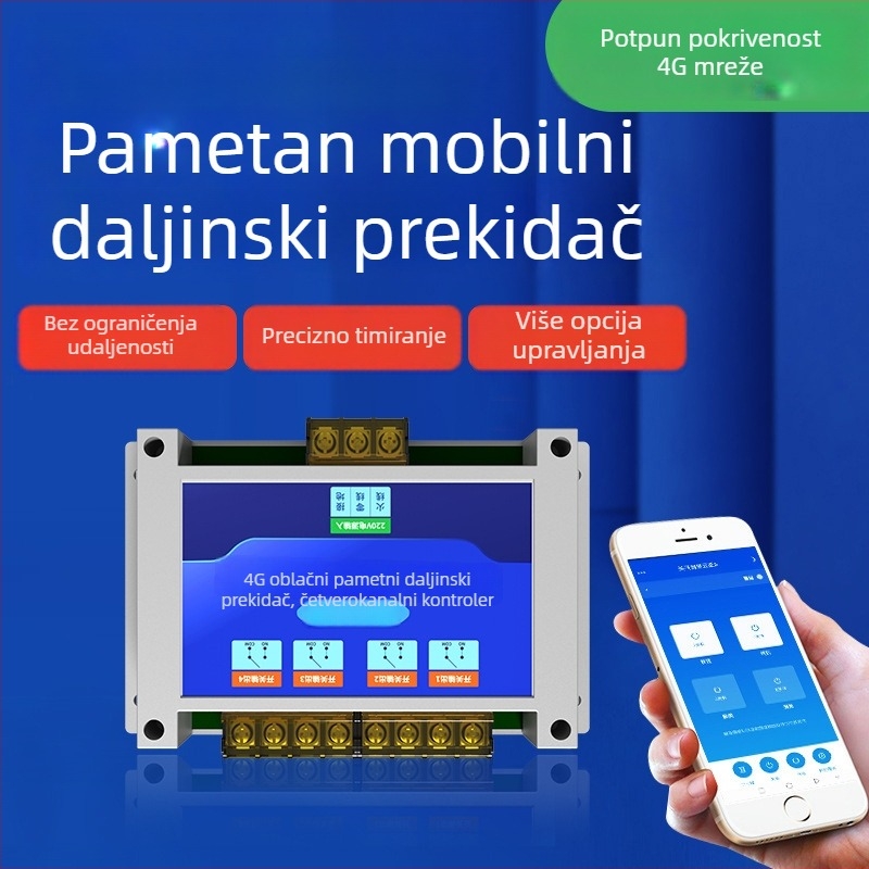 Četverokanalski daljinski prekidač s bežičnim vremenskim upravljanjem, -20 do 65°C, 220V/380V