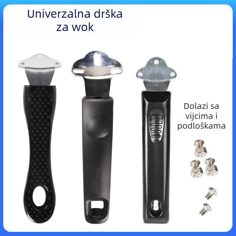 Drška za wok od bakelita, s dvostrukim otvorima, gumbom poklopca, izdržljiva za električni wok