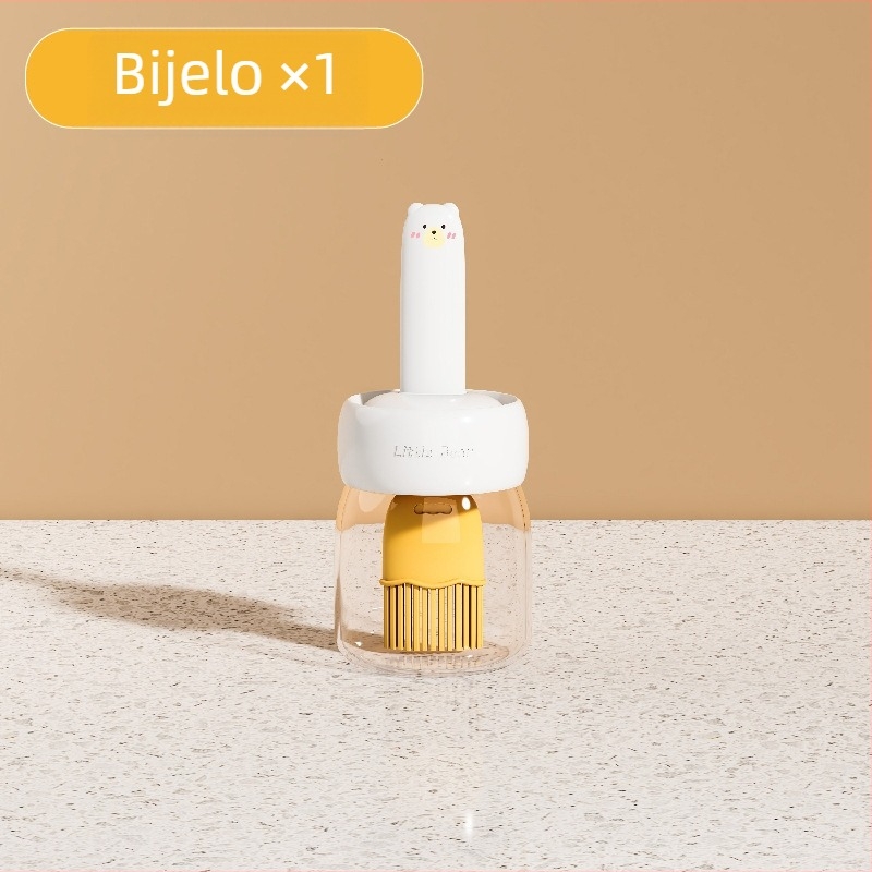 Silikonska četkica za roštilj s integriranim spremnikom ulja, otporna na visoke temperature, kuhinjski alat prehrambene kvalitete