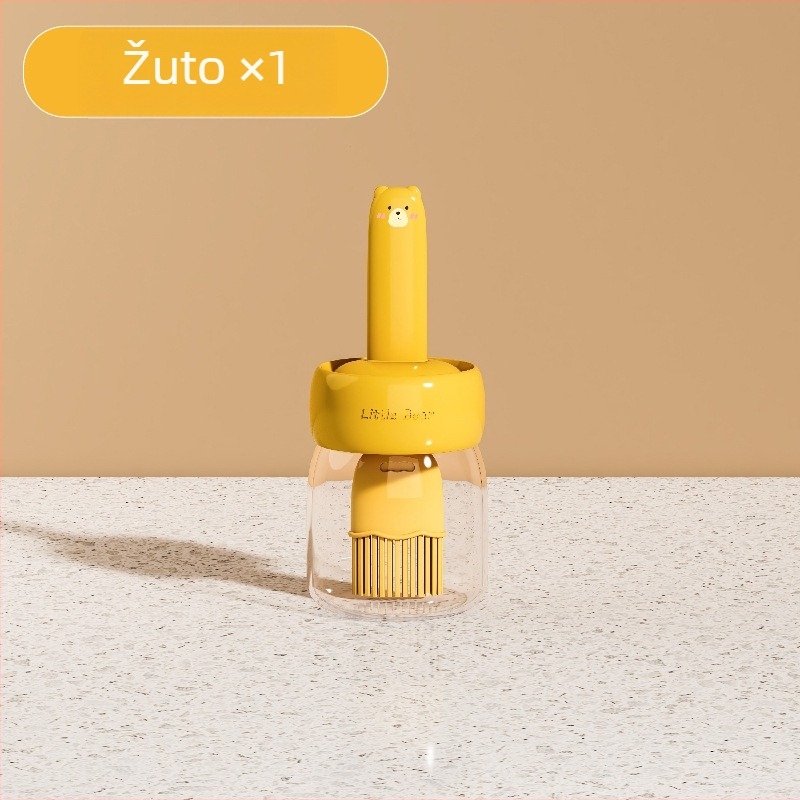 Silikonska četkica za roštilj s integriranim spremnikom ulja, otporna na visoke temperature, kuhinjski alat prehrambene kvalitete