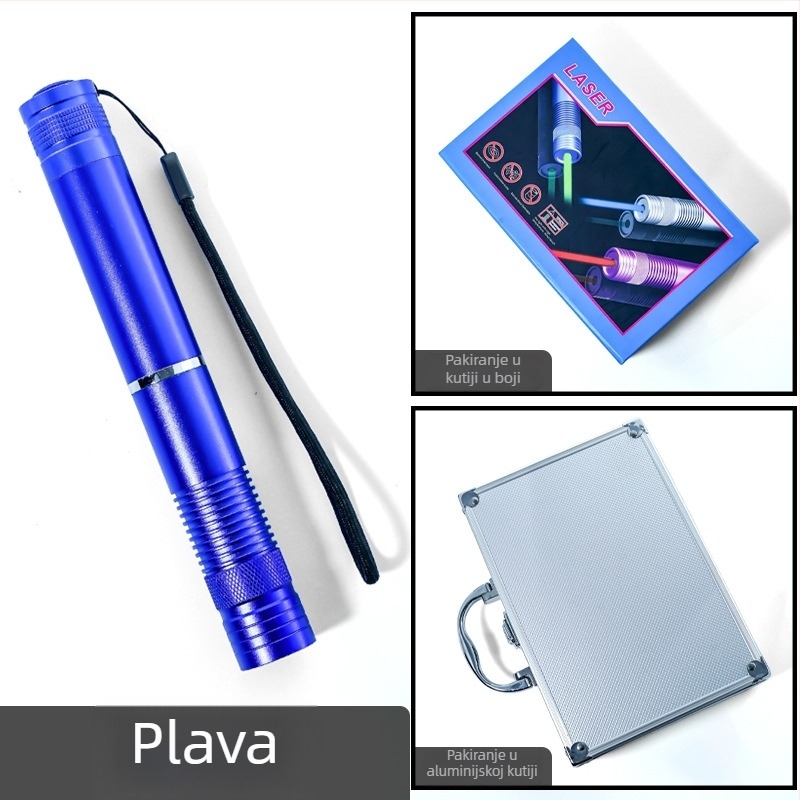 B008 Plavi laserski pokazivač visoke snage, dugi domet, aluminijska legura