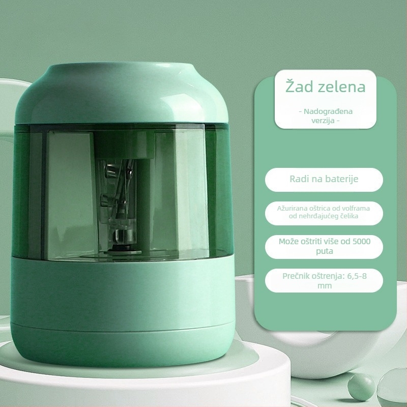 Električni oštrivač olovaka, Deli, model 68665686706866968658a, plastično kućište, tri brzine: grubo/srednje/fino