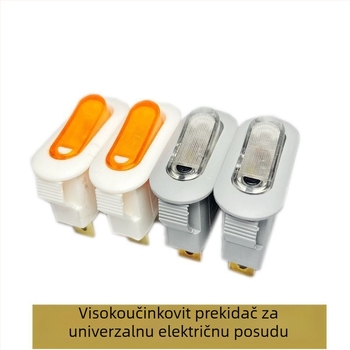 Električni prekidač za električni wok, višefunkcionalan, brodskog tipa ovalni prekidač s osvjetljenjem, CQC certifikat, nazivno napajanje ≤250V, električni vijek 10000 ciklusa