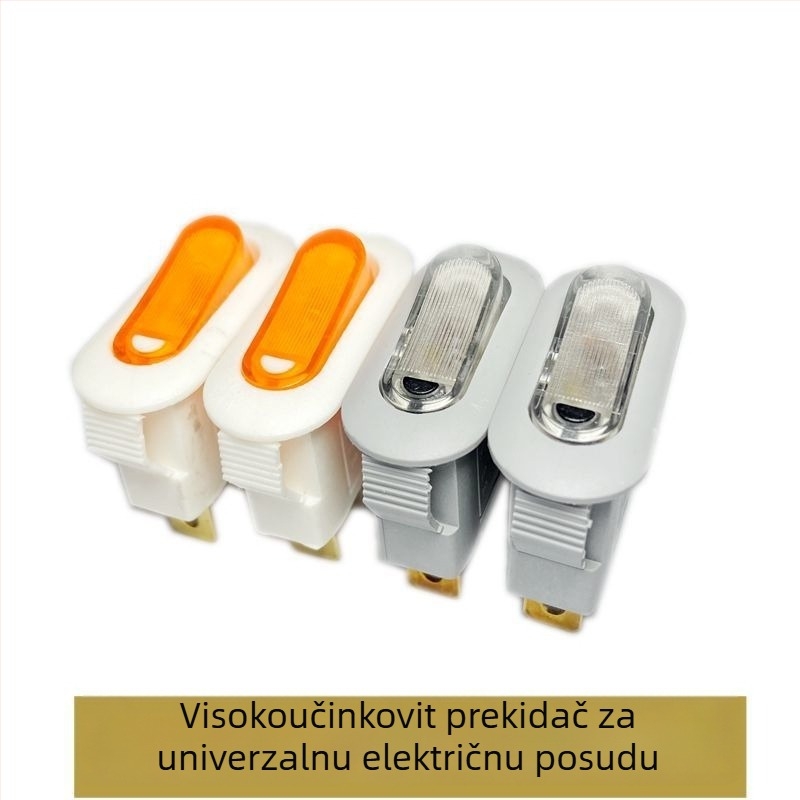 Električni prekidač za električni wok, višefunkcionalan, brodskog tipa ovalni prekidač s osvjetljenjem, CQC certifikat, nazivno napajanje ≤250V, električni vijek 10000 ciklusa