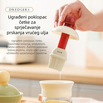 Dvostruka četka za ulje s PP glavom i silikonskom drškom, za kuhinju i roštilj