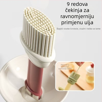 Dvostruka četka za ulje s PP glavom i silikonskom drškom, za kuhinju i roštilj