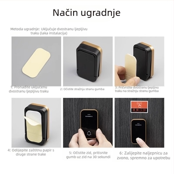 Bežični zvučnik za vrata – samostalno napajan, bez baterije, vodootporan, ultra-daleki domet, za starije osobe, 110-220V