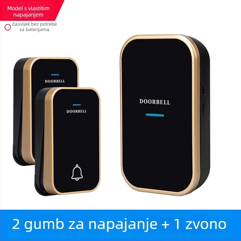 Bežični zvučnik za vrata – samostalno napajan, bez baterije, vodootporan, ultra-daleki domet, za starije osobe, 110-220V